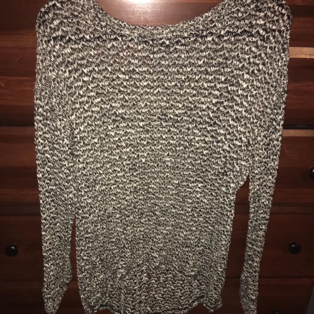 Black, white and a little gold sweater